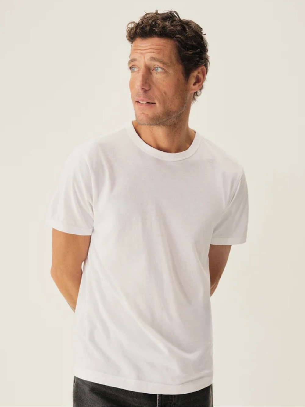 Buck Mason white slub cotton classic t shirt size L new men’s flaws